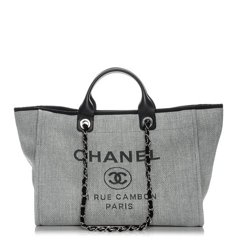 chanel deauville tote handbag|Chanel deauville tote large size.